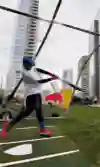 Kris Bryant hits baseballs into the Chicago River