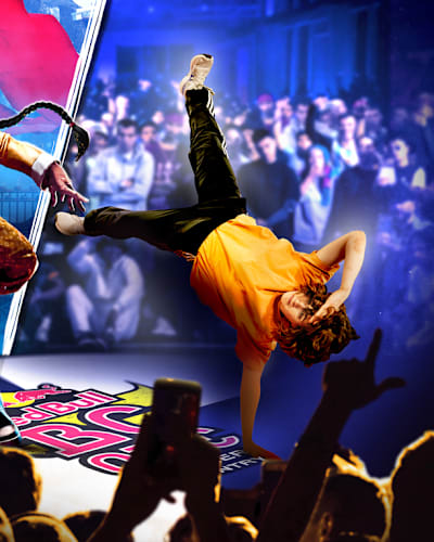 Key Visual of Red Bull BC One Cypher Australia 2025, merging Street Fighter 6 with breaking