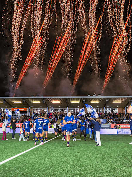 East Stand fireworks and player run-out