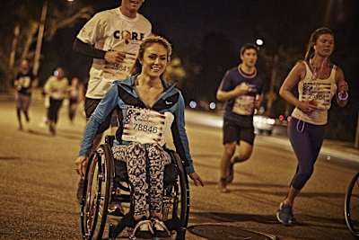 Tiphany Adams smiles throughout the race.