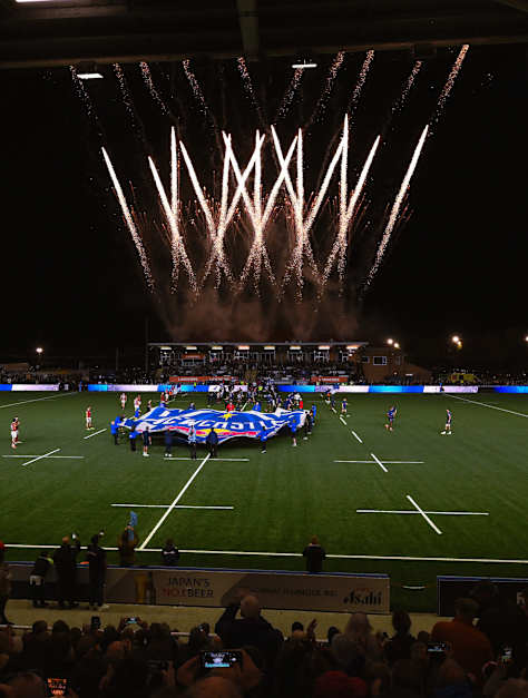 East Stand fireworks ahead of Newcastle Red Bulls vs Leicester Tigers