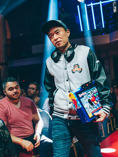 A photo of Bonchan entering the venue of the 2018 Red Bull Kumite in Paris