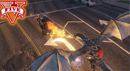 A promo shot of the GTA V dragon mod