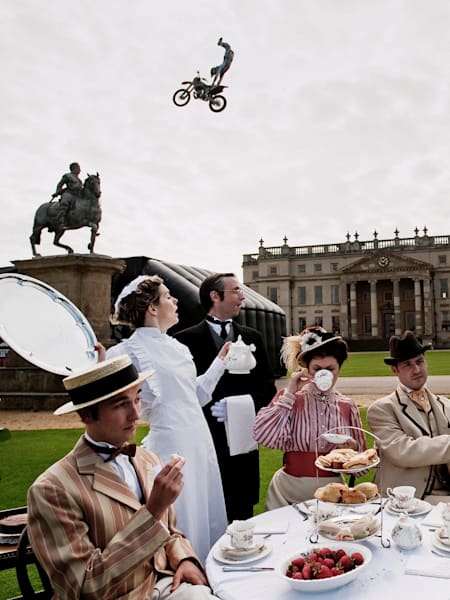 Chris Birch jumps during a preshoot of the Red Bull X-Fighters 2009 in London, United Kingdom on August 18th 2009