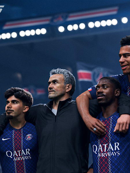 Luis Enrique and the PSG team in EA Sports FC 26.
