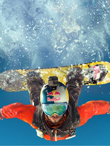 Una imagen promocional del videojuego de snowboard Steep.