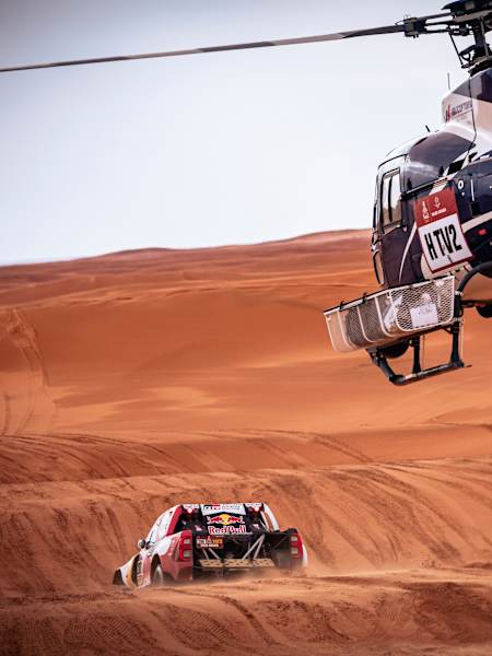 Nasser Al-Attiyah (QAT) of Toyota Gazoo Racing races during stage 09 of Rally Dakar 2023 from Riyadh to Haradh, Saudi Arabia on January 10, 2023