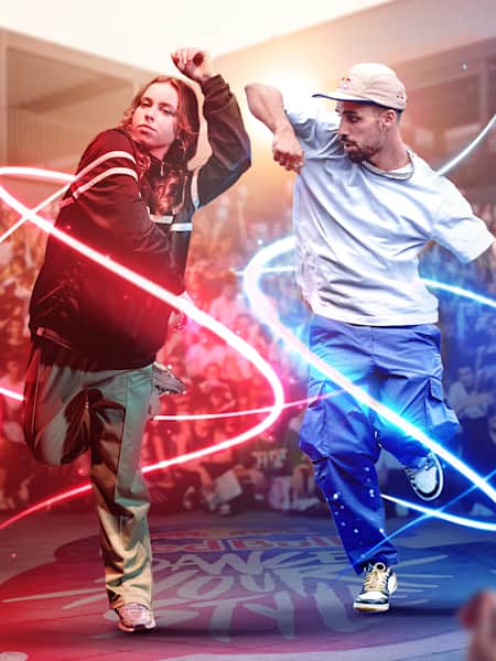 Kunstvolles Werbebild für Red Bull Dance Your Style. 