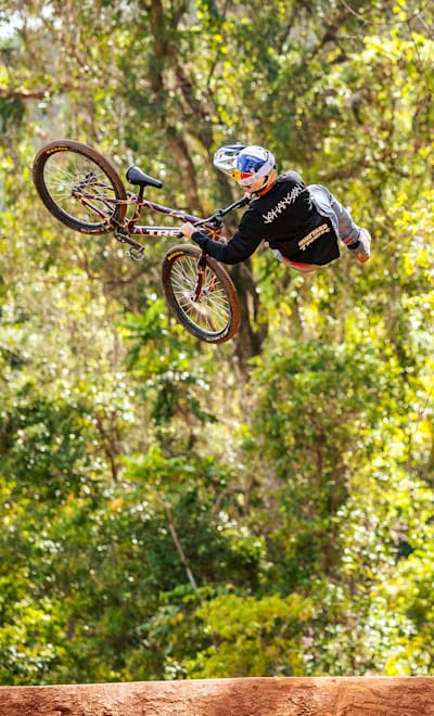 Emil Johansson practices at Crankworx in Cairns, Australia, on May 26, 2024.
