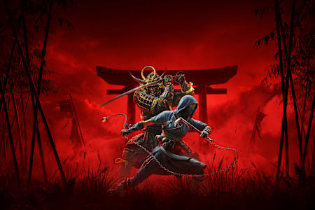 La obra de arte de Assassin's Creed Shadows muestra a los dos personajes principales, Yasuke y Naoe.