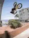 Danny MacAskill doing an aerial flip. 