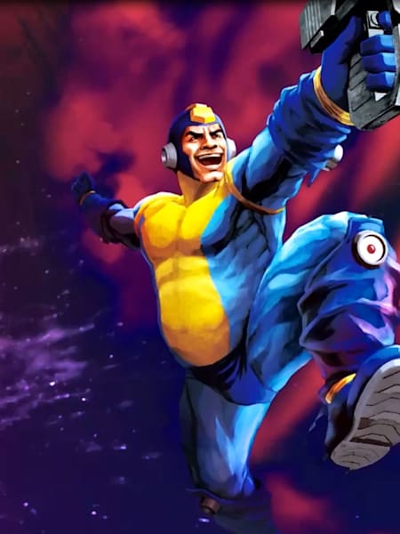 Mega Man in Form eines dicken Mannes