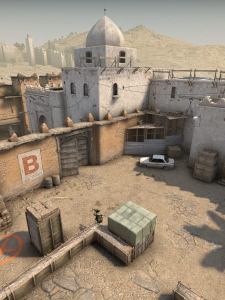 An image of CS:GO map Dust 2.