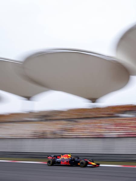 Max Verstappen of the Netherlands driving the (33) Aston Martin Red Bull Racing RB14 TAG Heuer at the Formula One Grand Prix of China at Shanghai International Circuit on April 13, 2018 in China.