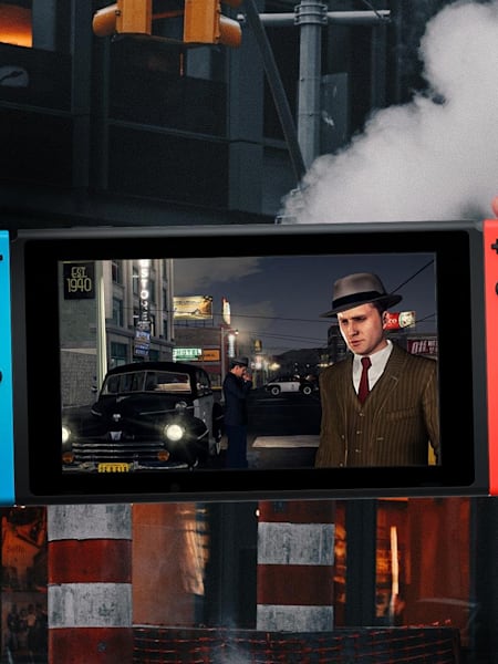 Le jeu vidéo L.A. Noire de Rockstar sur la console de jeux vidéo Nintendo Switch.