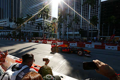  Red Bull Racing show run in Miami ahead of the US Grand Prix.