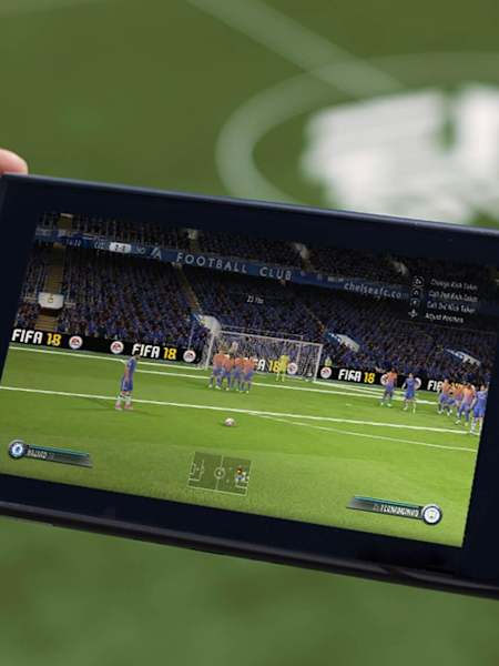 A shot of FIFA 18 on the Nintendo Switch