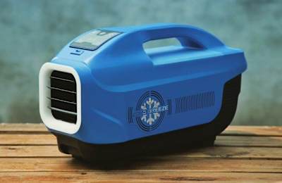 Zero Breeze Climatiseur portatif multifonction Zero Breeze fait aussi haut-parleur et batterie portable.