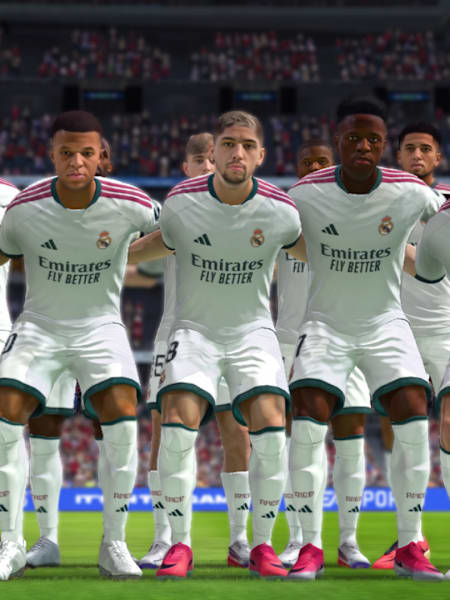 A screenshot of players lining before a game in EA Sports FC 27.