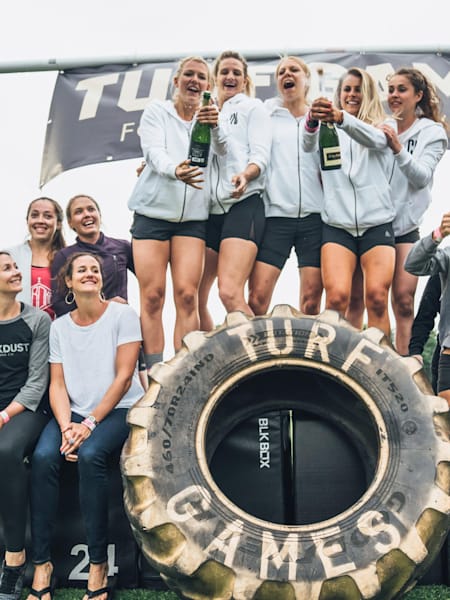The winning female team at the Turf Games Summer Festival 2018