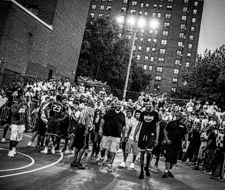 Kevin Durant, who played a game at  Dyckman in 2011, made a surprise visit last summer.