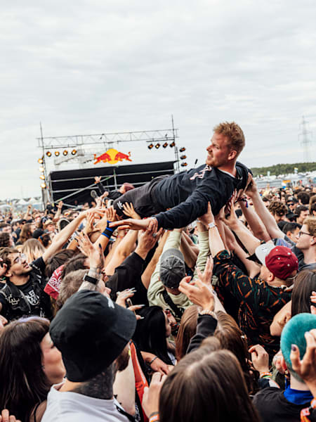 La fosse du Nova Rock festival pendant un concert.