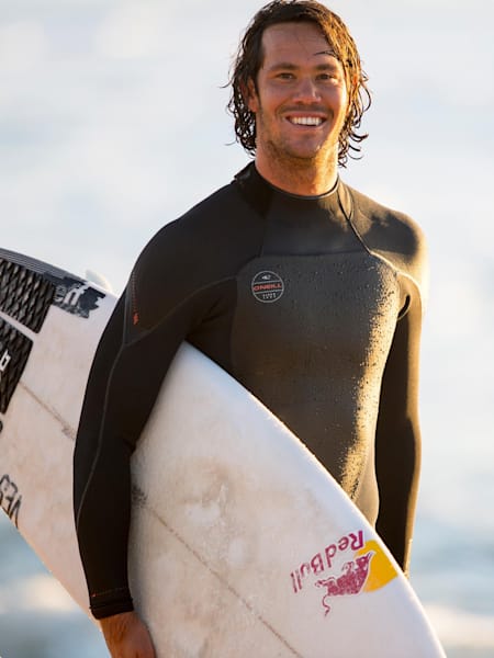 Jordy Smith is seen in Jeffreys Bay, South Africa on July 18, 2017.
