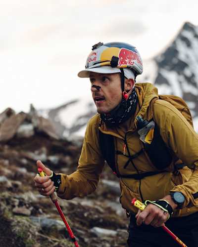 Aaron Durogati climbs Slogen Mountain in Skylstad, Norway in June 2026.