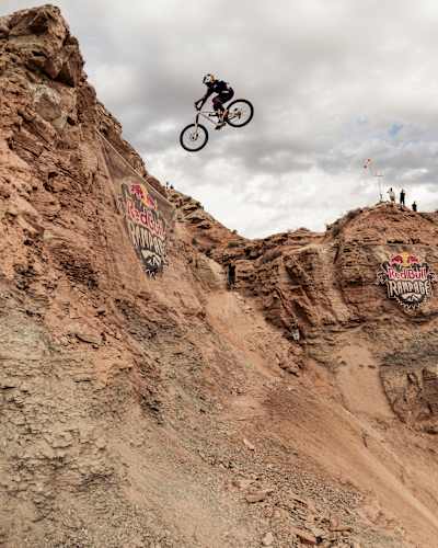 Szymon Godziek performs at Red Bull Rampage in Virgin, Utah USA on October 10, 2026.
