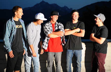 Paddy Graham, Bene Mayr, Thomas Hlawitschka and Tobi Reindl – co-founders of the skiing collective Legs of Steel