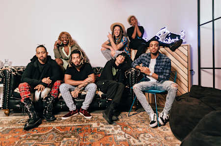 A photo of OG Parker and contestants taking part in The Cut competition.