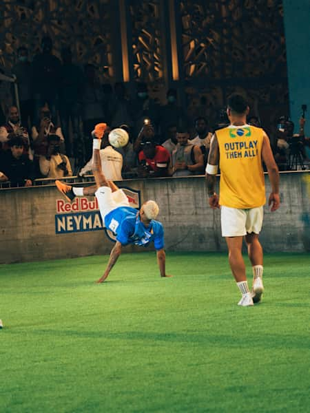 Neymar Jr performs at the Red Bull Neymar Jr's Five World Final 2022.