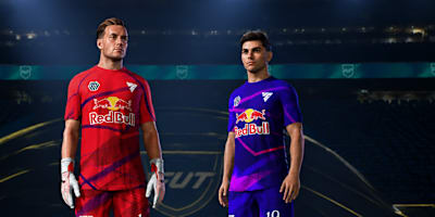 Les maillots Red Bull à débloquer dans EA Sports FC 27 pour personnaliser son équipe dans Ultimate Team.