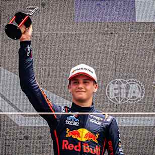 Jules Caranta on the podium of Eurocup 3 in Portimao 2025