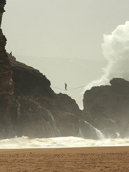 Slackline v Nazaré