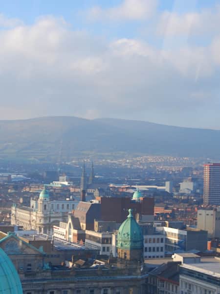 Skyline and surrounding hillside of Belfast