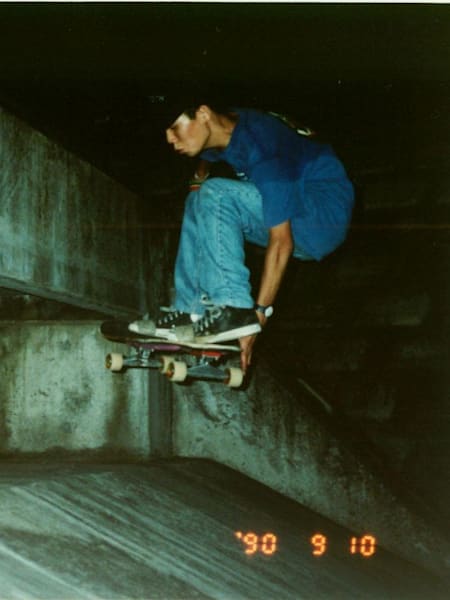 15歳の森田少年。善福寺川貯水池にて