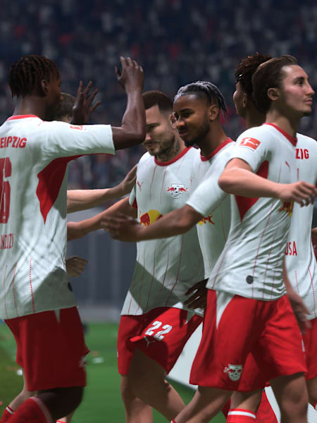 Spieler von RB Leipzig bejubeln ein Tor in EA FC 27.
