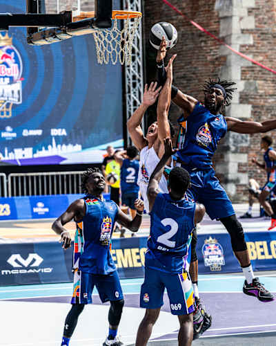 Participants compete during the Red Bull Half Court World Final in Belgrade, Serbia on September 16, 2023.