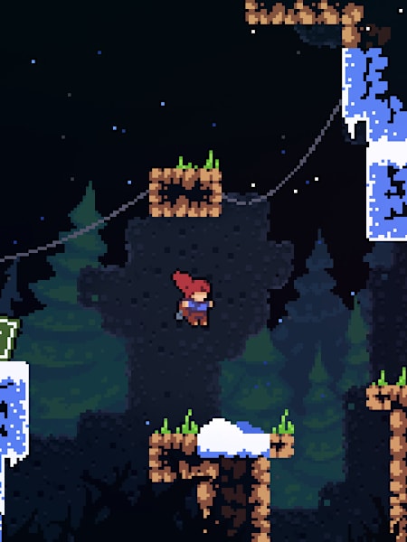 A screenshot from the video game, Celeste