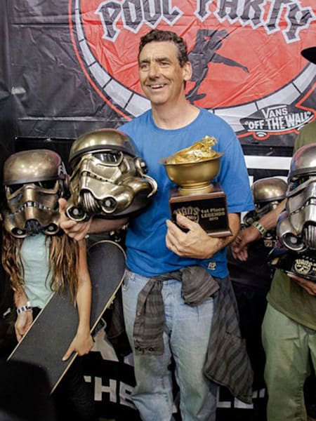 Steve Caballero (3º), Lance Mountain (1º) y Nicky Guerrero (2º).