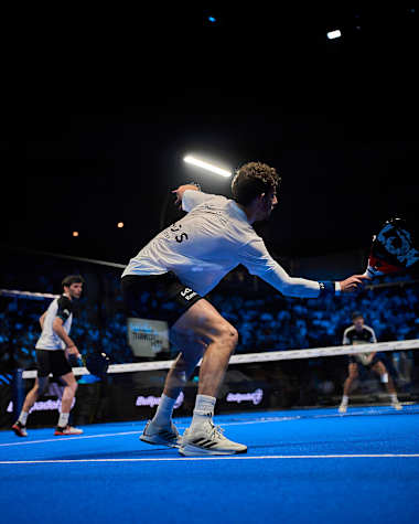 Miguel Yanguas during the final of the Kuwait City Premier Padel P1 in Kuwait City, Kuwait on November 17, 2024