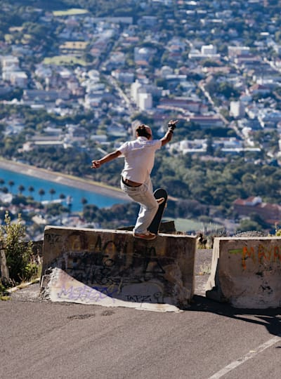 Brandon Valjalo skaterboarding in Cape Town, South Africa