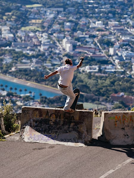 Brandon Valjalo skaterboarding in Cape Town, South Africa
