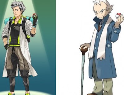 Professor Willow e o líder de ginásio Pryce