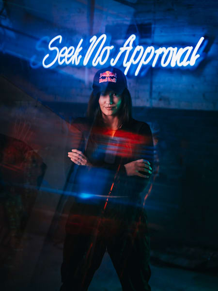 A profile shot of Kelsie "KayPea" Pelling