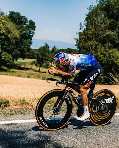 Remco Evenepoel della Red Bull – BORA – hansgrohe durante la giornata di riposo del 113° Tour de France in Francia, il 20 luglio 2026.