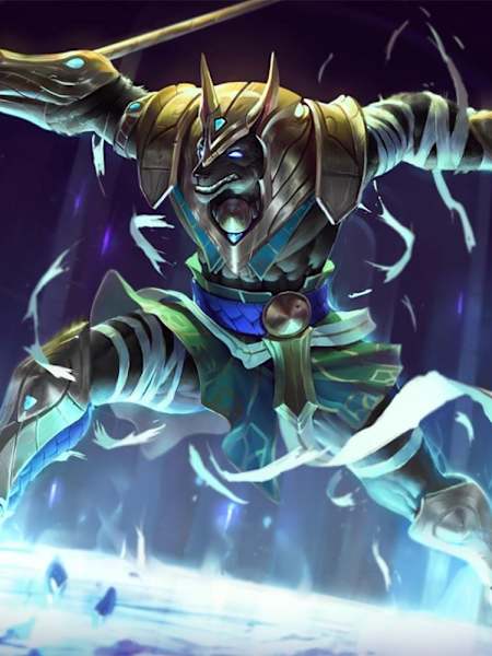 Illustration de Nasus, champion de League of Legends, prêt à attaquer avec son arme. Du rang Fer à Challenger, découvrez le système de classement, les LP et le MMR de LoL.