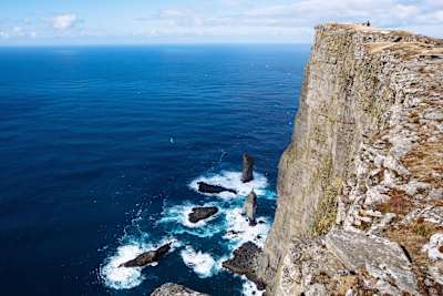 Risin og Kellingin twin sea stacks in the Faroe Islands