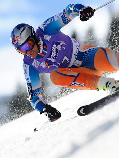 Skirennfahrer Aksel Lund Svindal in Adelboden, Schweiz